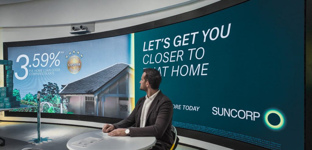 suncorp branded imagery on digital displays