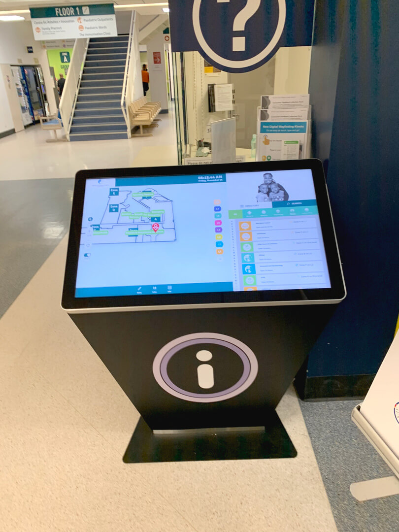 Hospital wayfinding kiosk