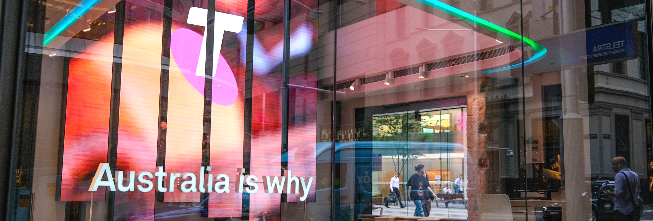 LED pillars at the Telstra Discovery Store Sydney